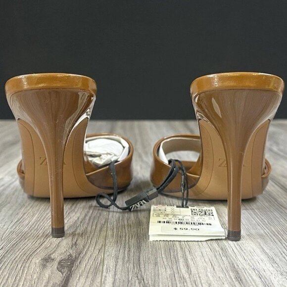 ZARA Patent Leather Stilleto Heeled sandals - Picture 5 of 10